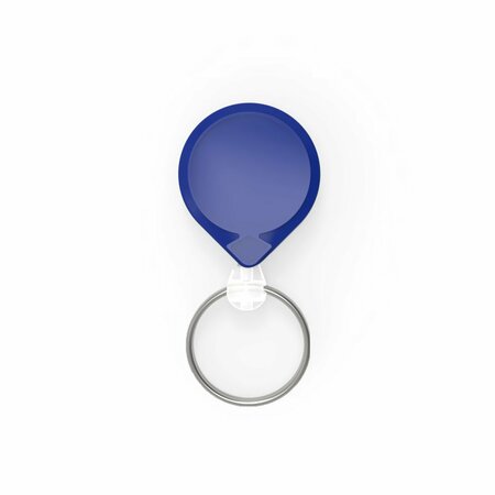 KEY-BAK KEYBAK Round MINI-BAK Small Retracting Reel - Blue, Belt Clip Clip, Split Ring, 5PK 0052-006
